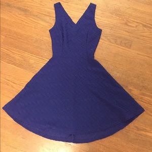 Blue Skater Dress with Criss Cross Back